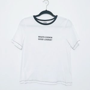 ASOS White & Black Slogan Tshirt